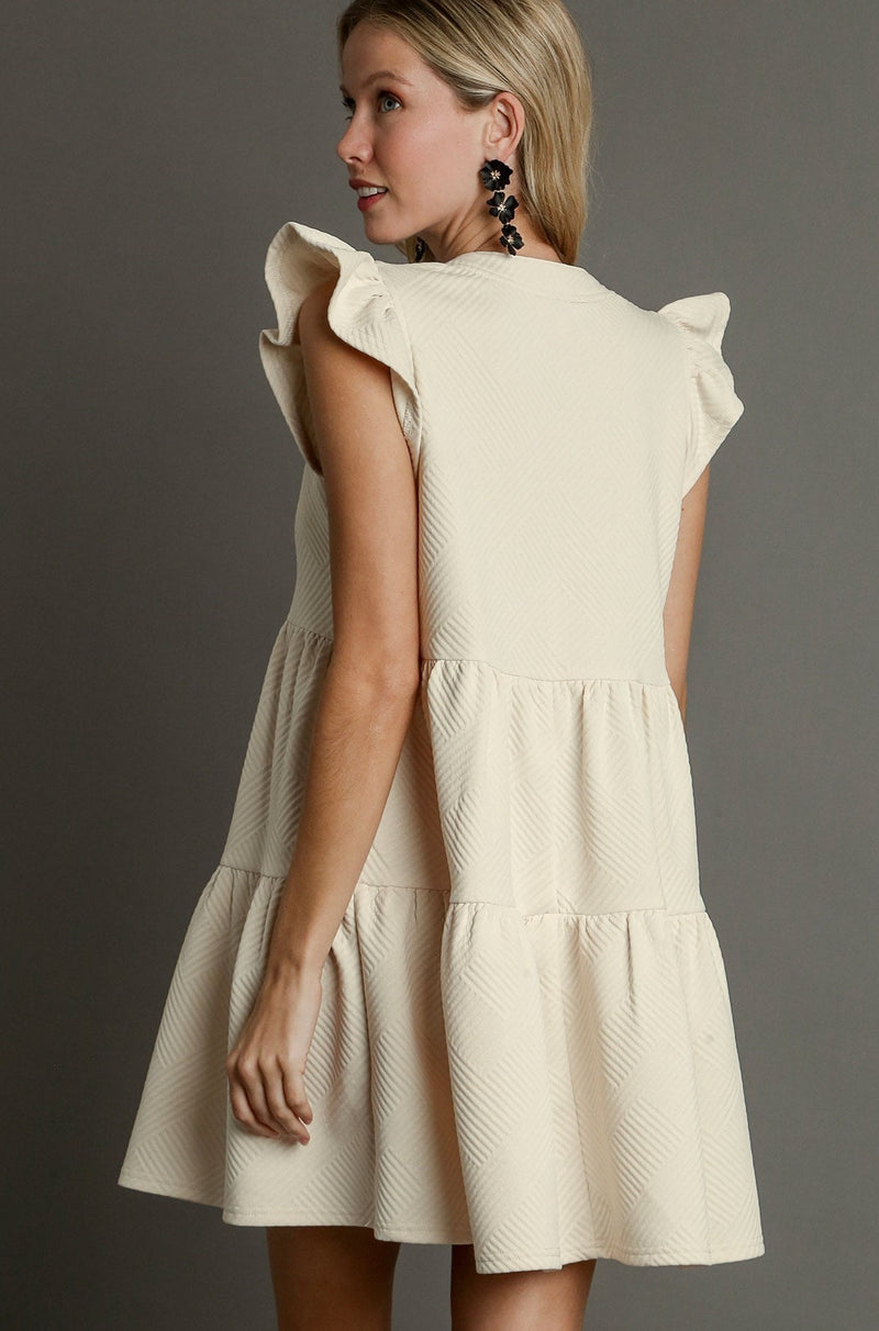 Etched In Stone Dress - Cream