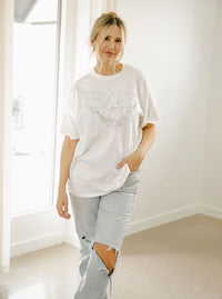 Texas Floral Swag Tee - White