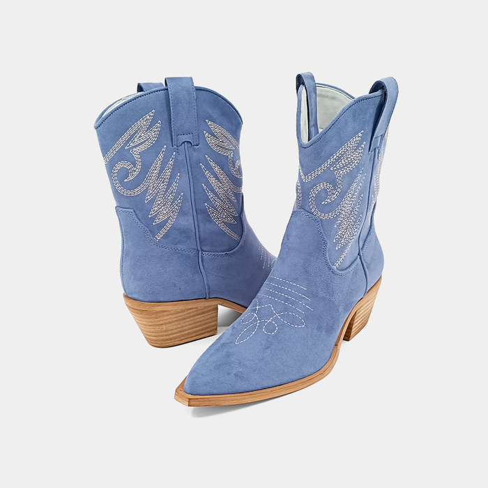 Zahara Booties - Blue Suede