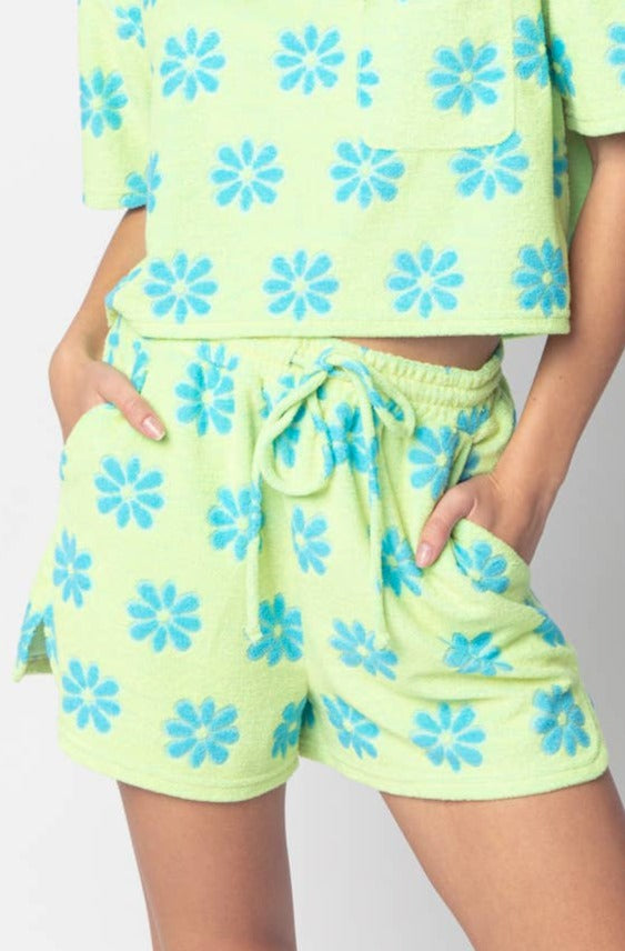 Flower Shower Shorts - Lime