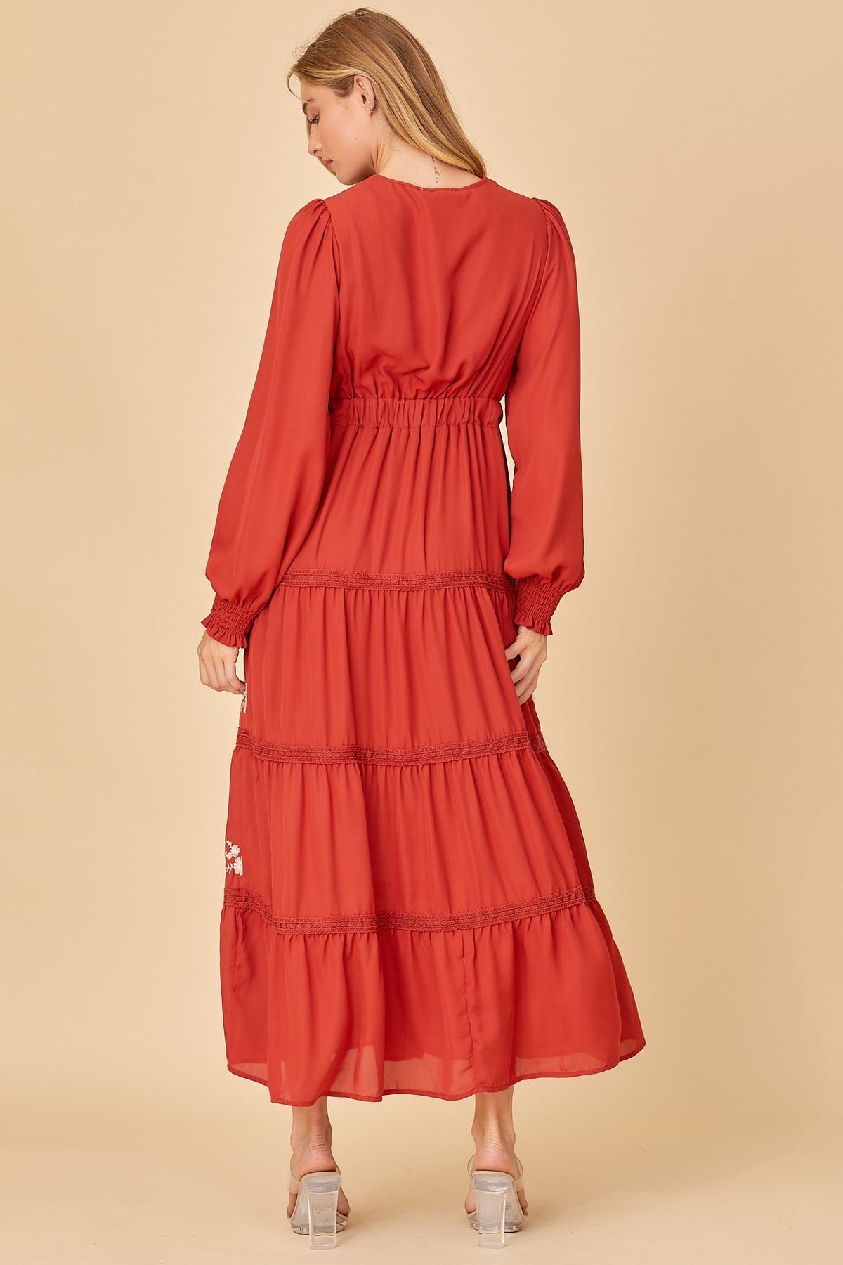 In Fine Form Dress - Rust