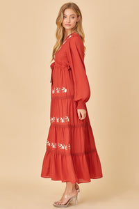 In Fine Form Dress - Rust