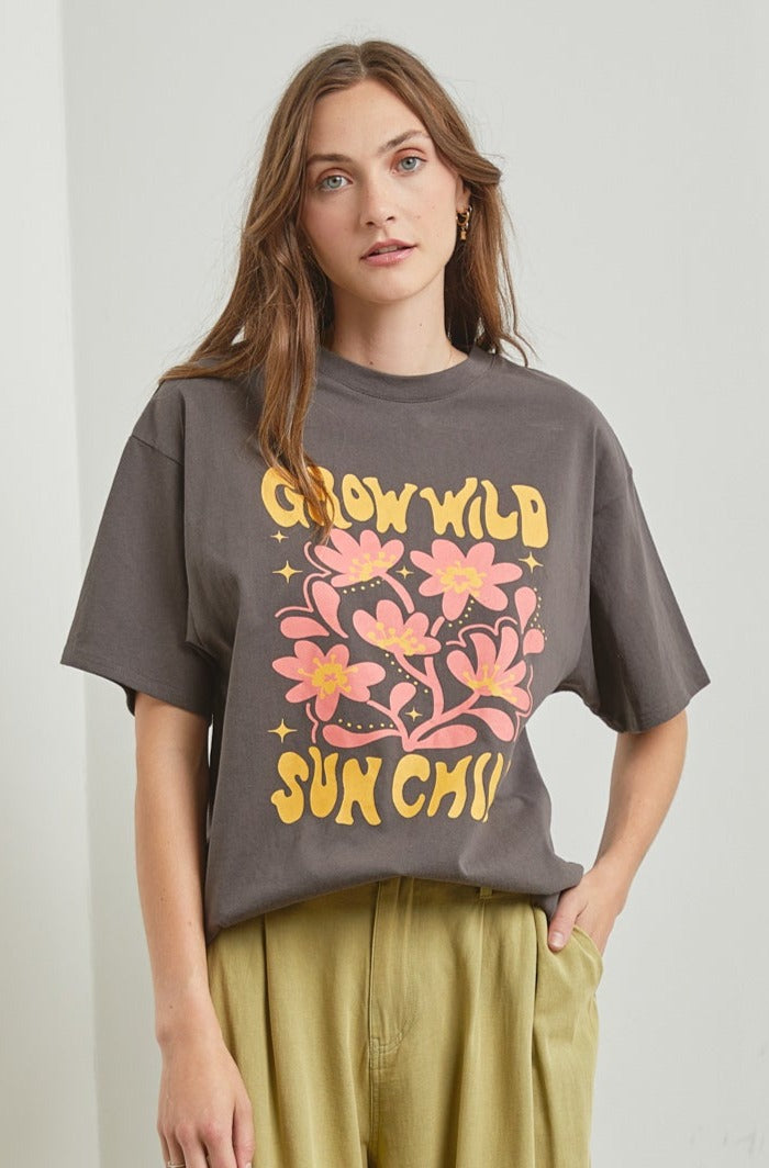 Grow Wild Tee - Charcoal