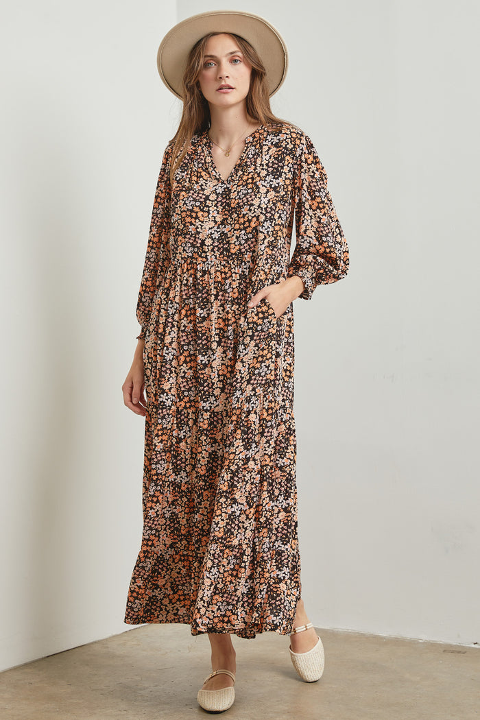 Among The Flowers Dress - Black