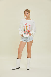 Cheers Graphic Sweater - Ivory