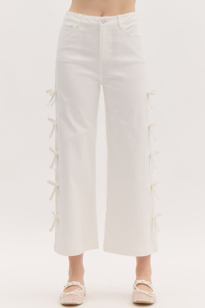 Bow Me Over Pants - White