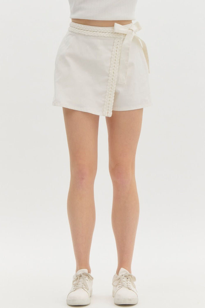 Plaited Path Skort - Off White
