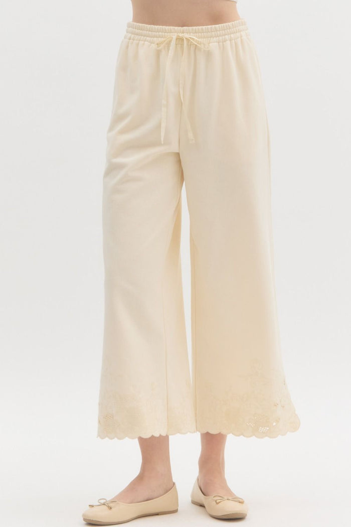 Tangled In Lace Pants- Ecru