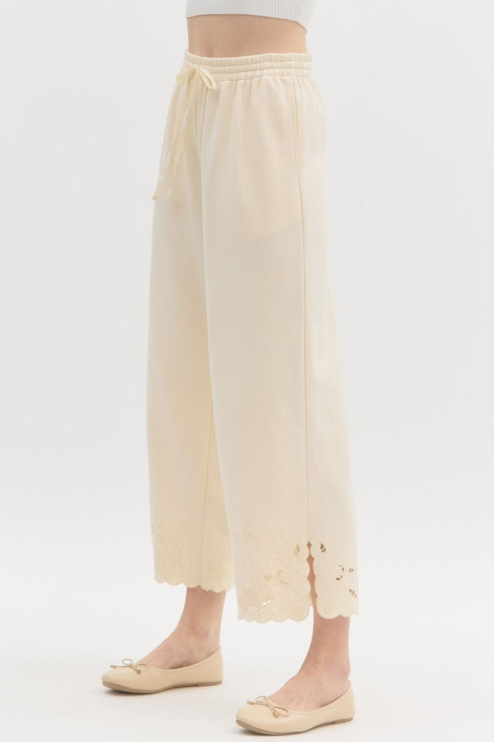 Tangled In Lace Pants- Ecru