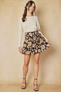 Blossom With Life Skirt - Black