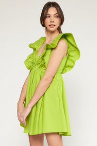 Gentle Touch Dress - Chartreuse