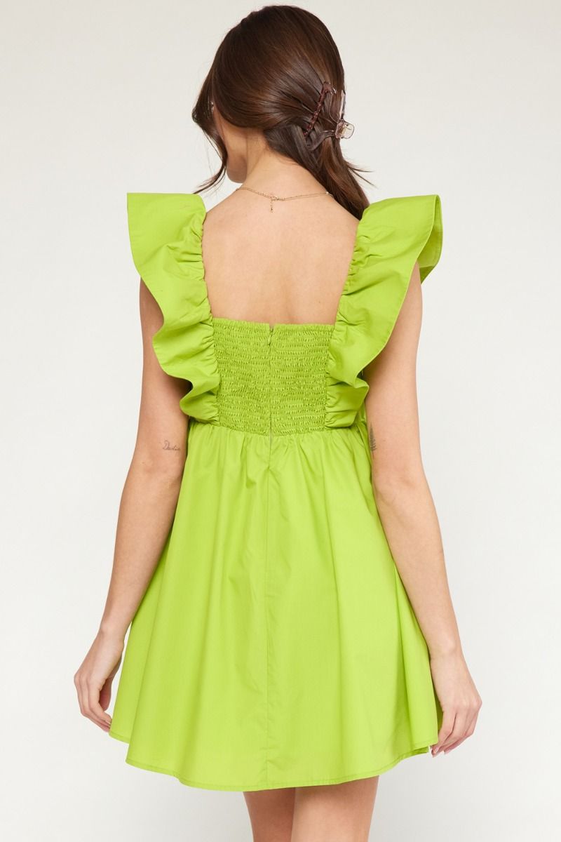 Gentle Touch Dress - Chartreuse