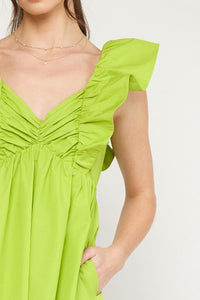 Gentle Touch Dress - Chartreuse
