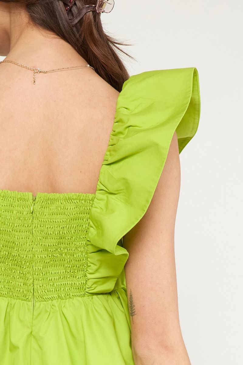 Gentle Touch Dress - Chartreuse