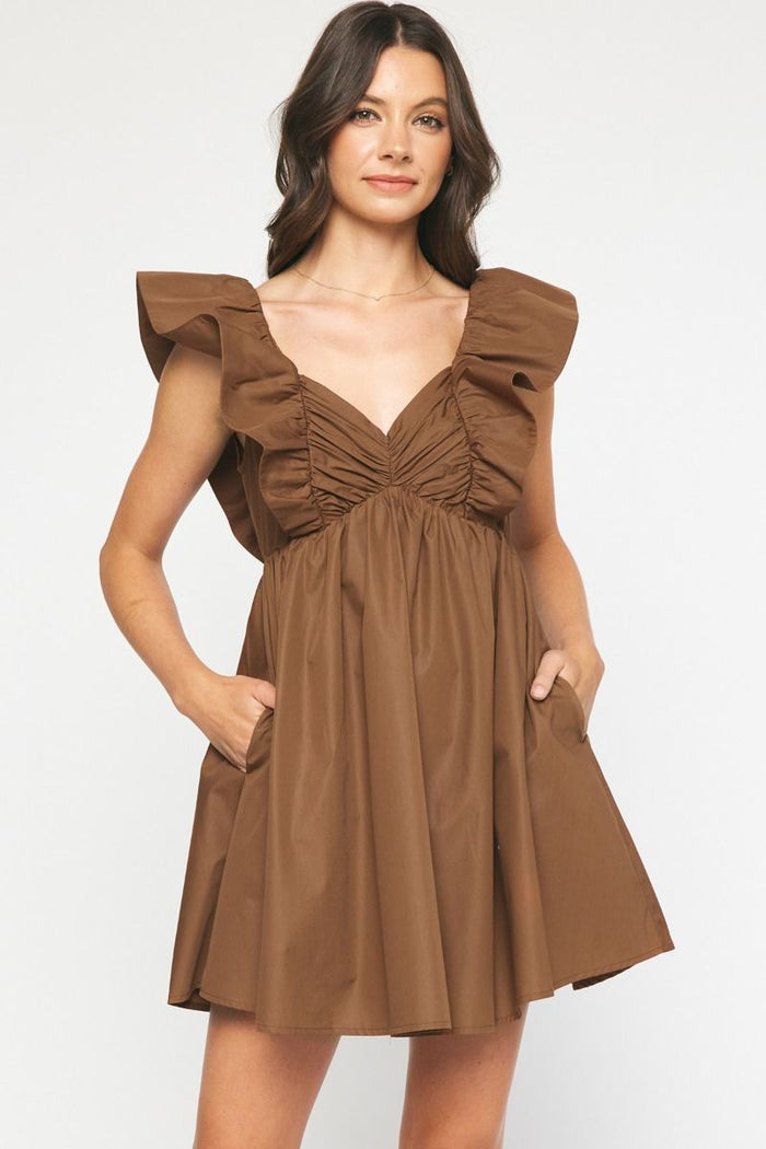 Gentle Touch Dress - Brown