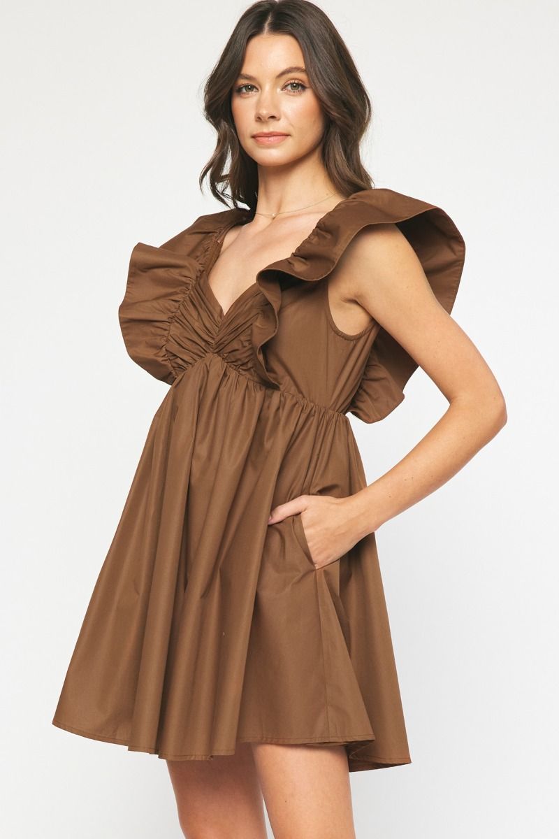 Gentle Touch Dress - Brown