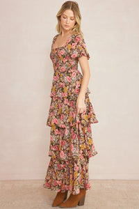 Serenity Rose Dress - Brown