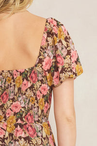 Serenity Rose Dress - Brown