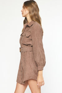 Buckle Down Dress - Mocha