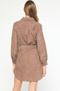 Buckle Down Dress - Mocha