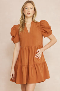 Hold On Tight Dress - Cognac