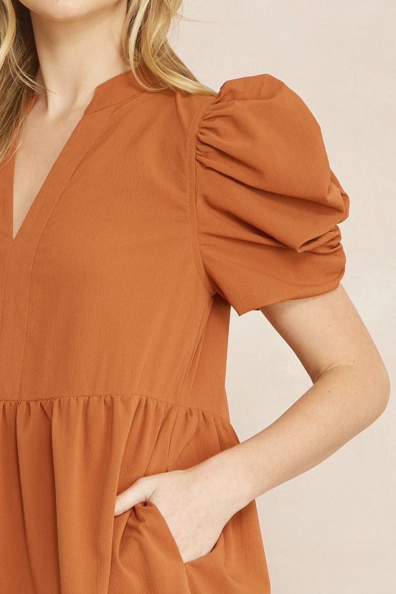 Hold On Tight Dress - Cognac