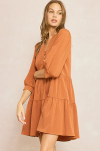 Followed Flow Dress - Copper