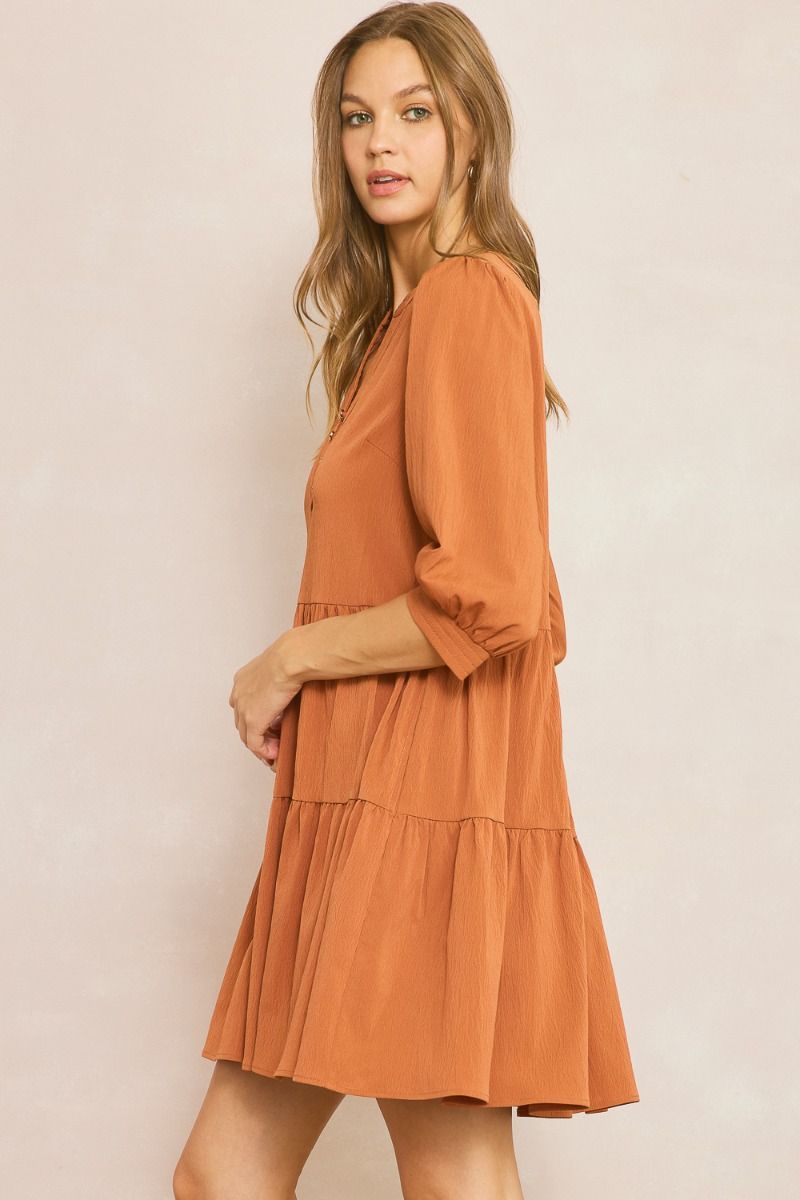 Followed Flow Dress - Copper