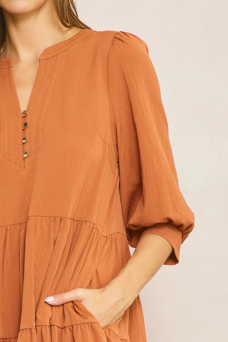 Followed Flow Dress - Copper