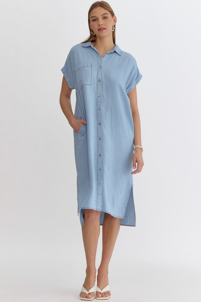 Set Straight Dress - Lt Denim