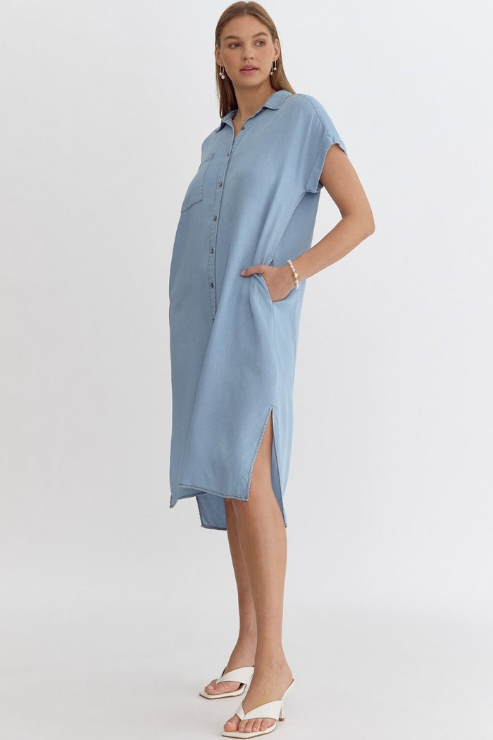 Set Straight Dress - Lt Denim