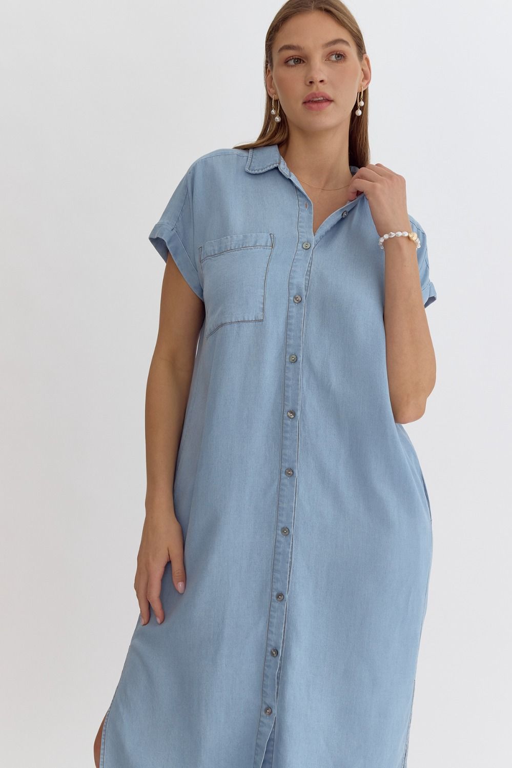 Set Straight Dress - Lt Denim