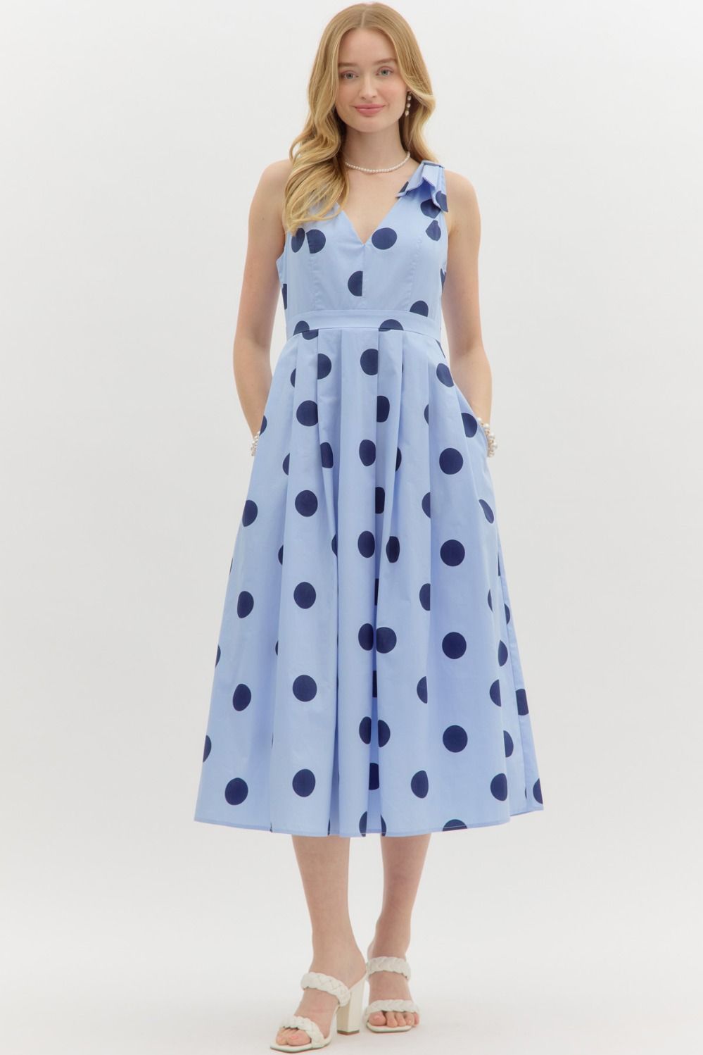 Dotty Darling Dress - Blue