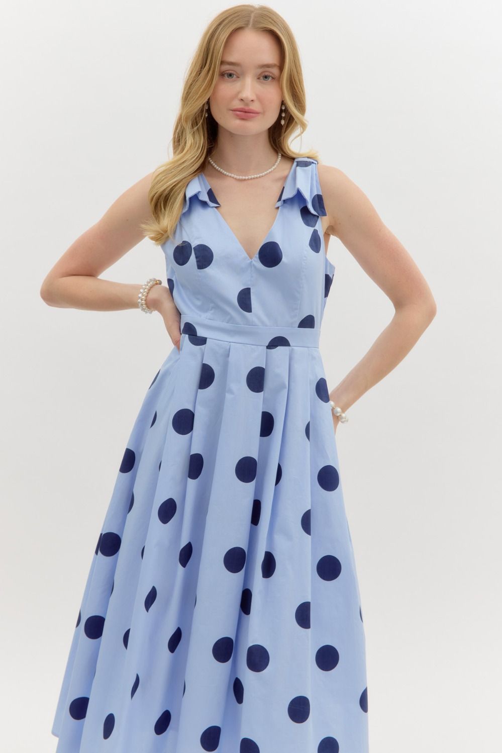 Dotty Darling Dress - Blue