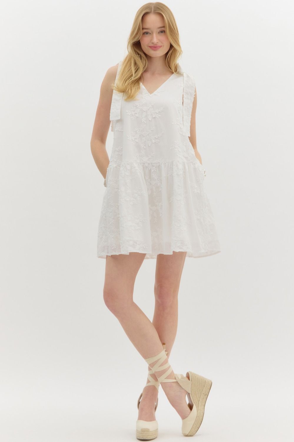 Pressed Petals Dress - White