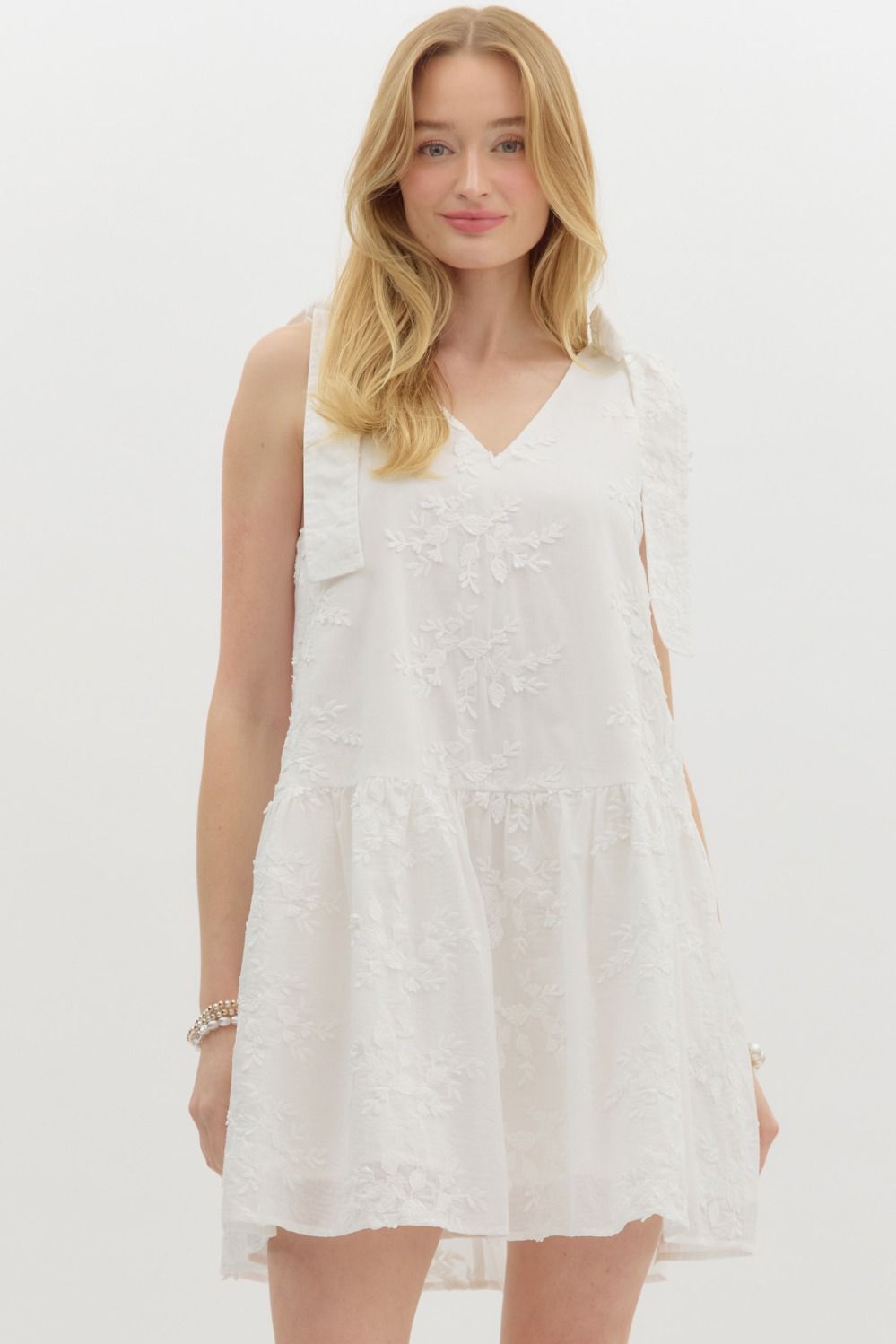 Pressed Petals Dress - White
