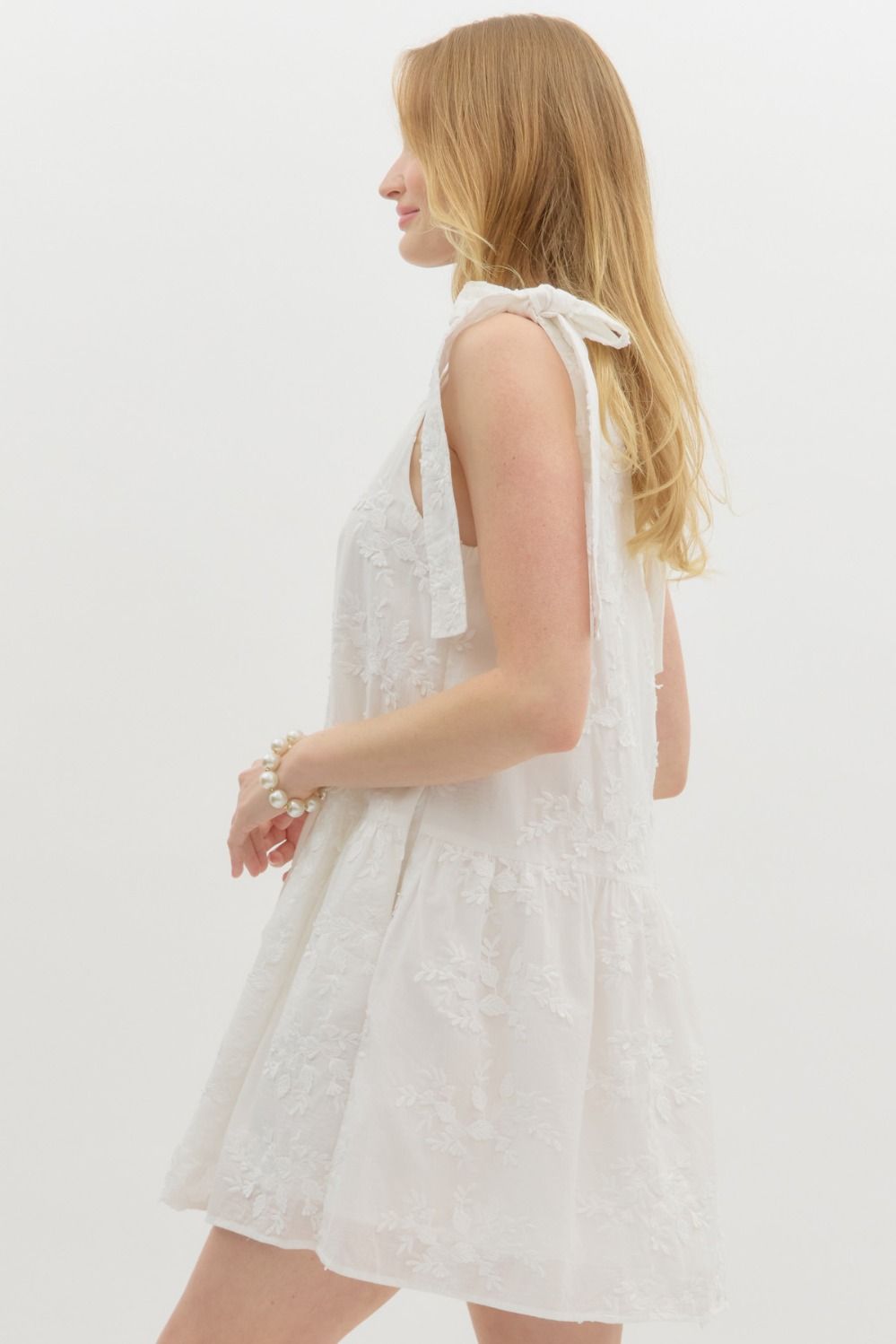 Pressed Petals Dress - White