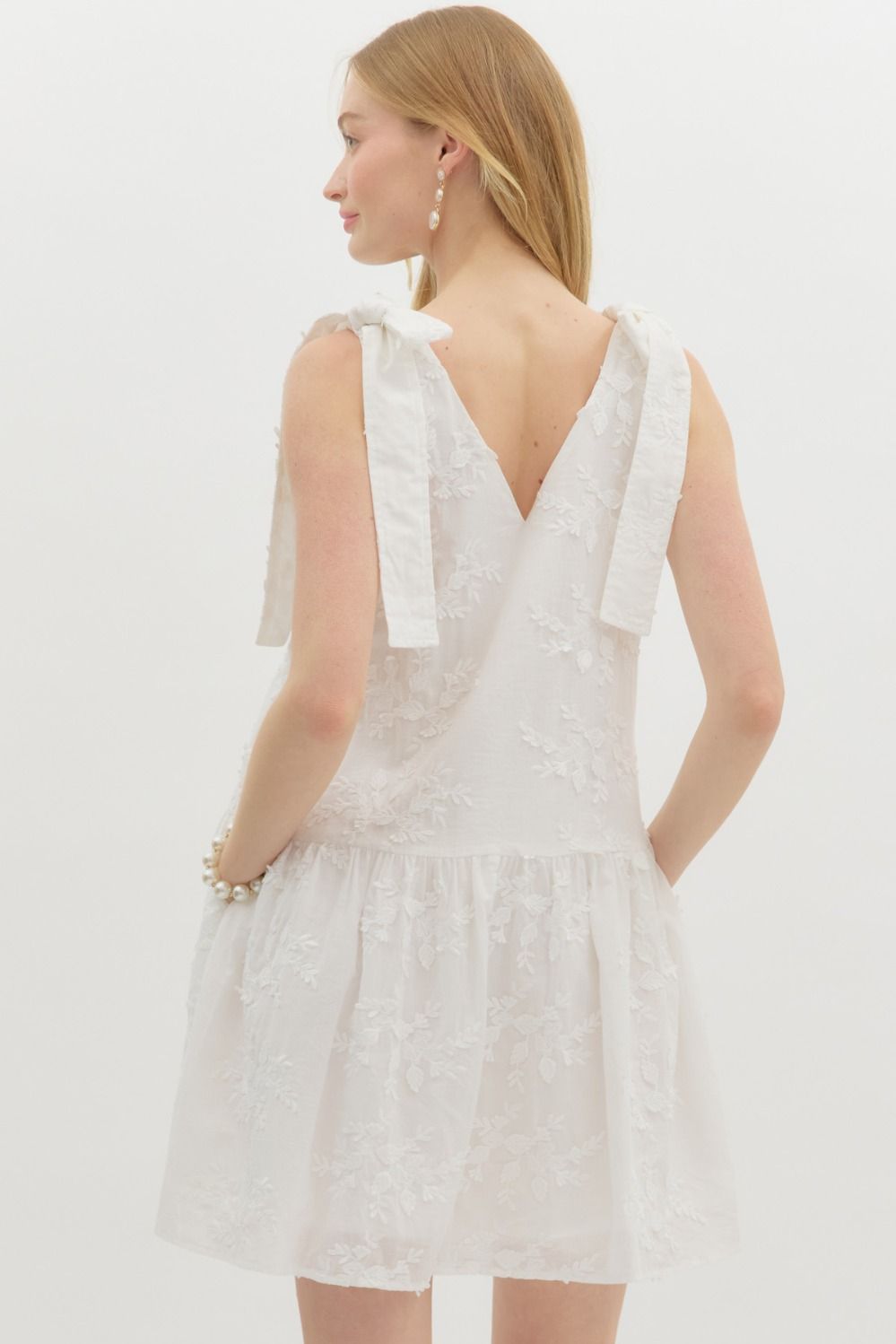 Pressed Petals Dress - White