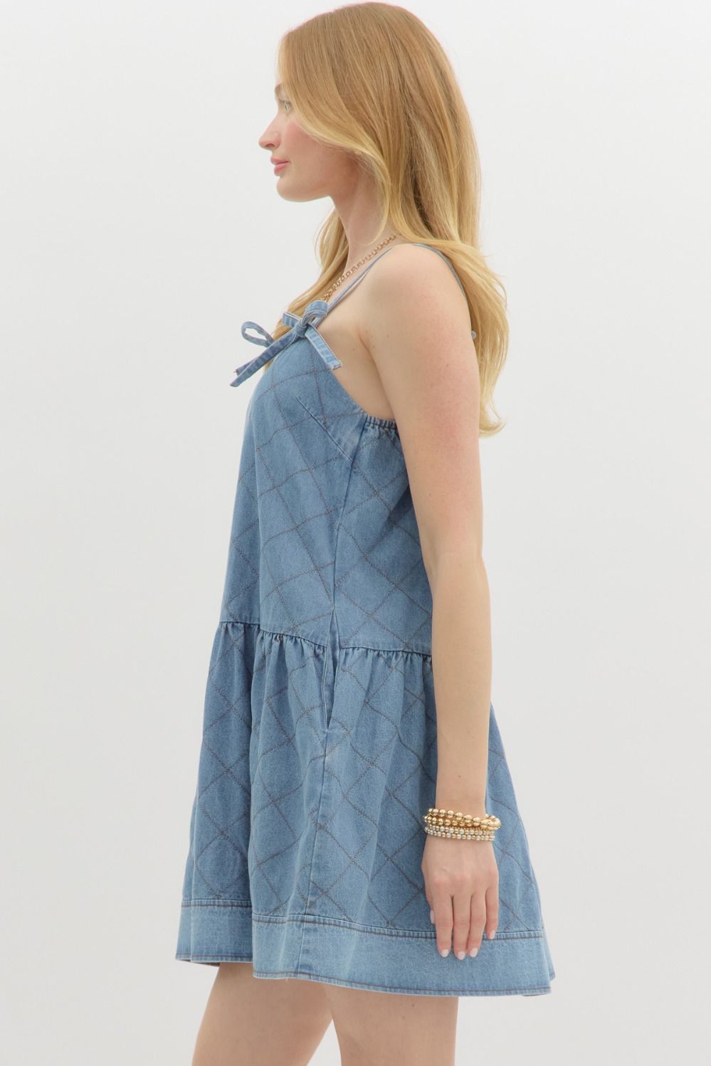 Trellis Frame Dress - Denim