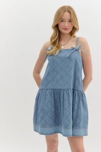 Trellis Frame Dress - Denim