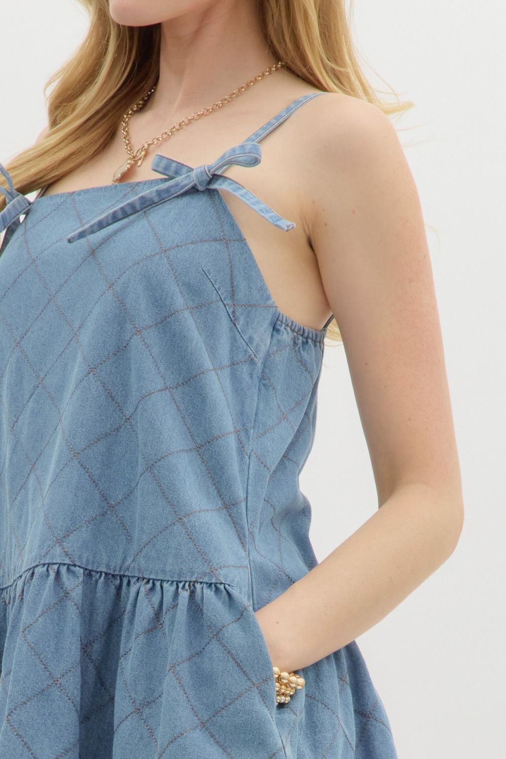 Trellis Frame Dress - Denim