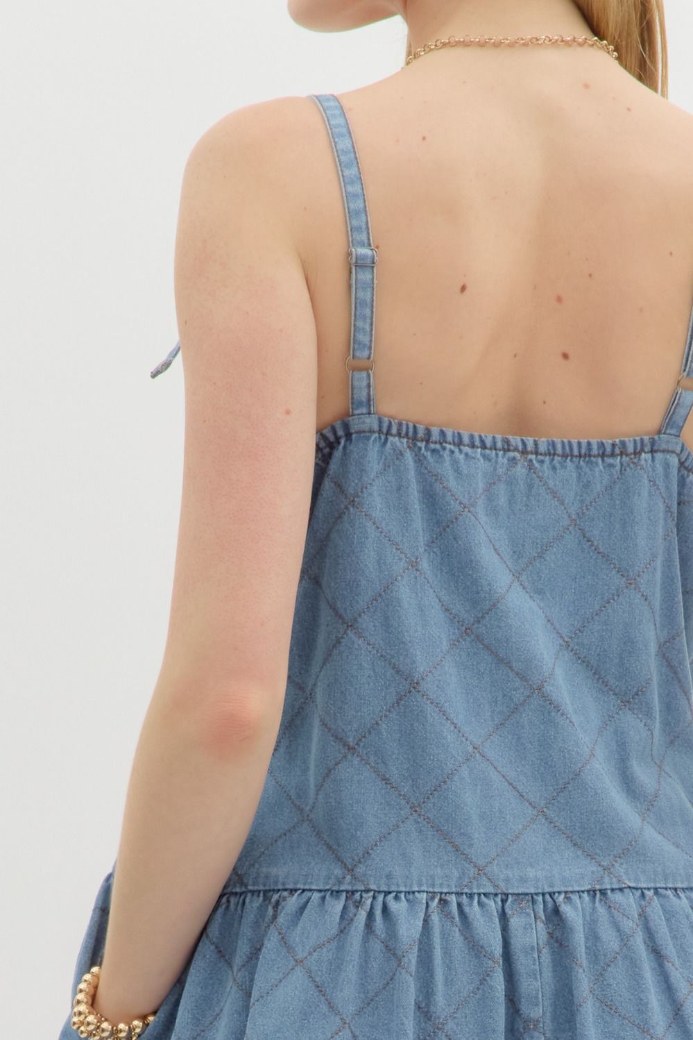 Trellis Frame Dress - Denim