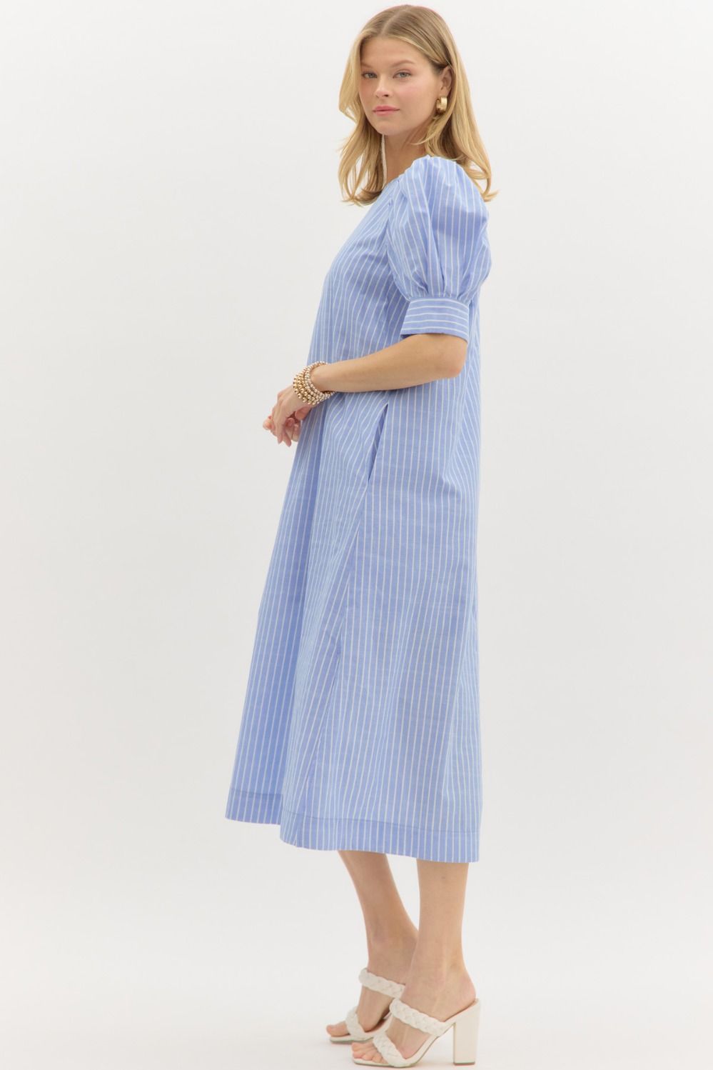 Along Those Lines Dress - Blue