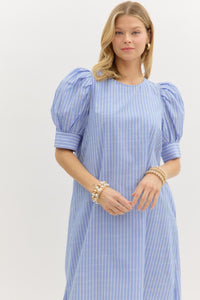 Along Those Lines Dress - Blue