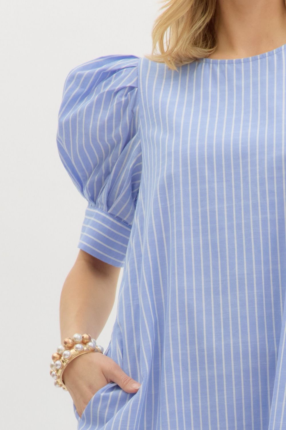 Along Those Lines Dress - Blue