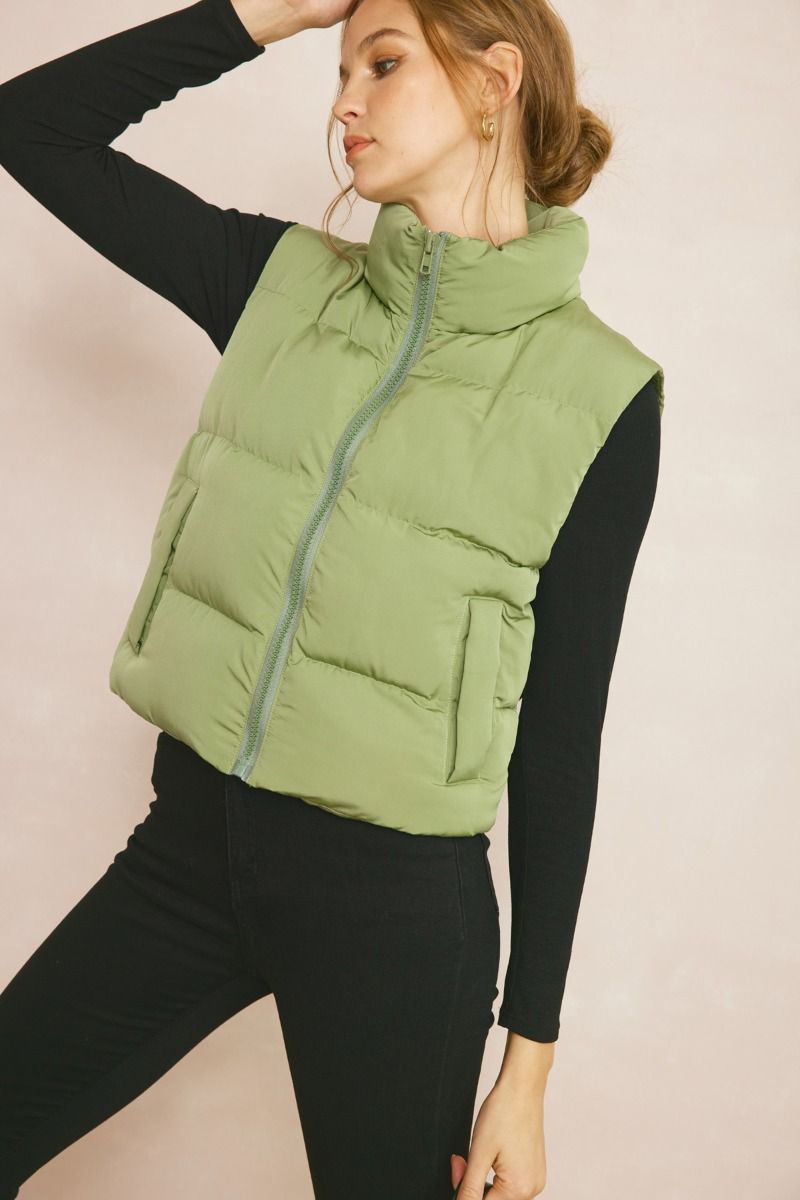 Double Down Vest - Sage