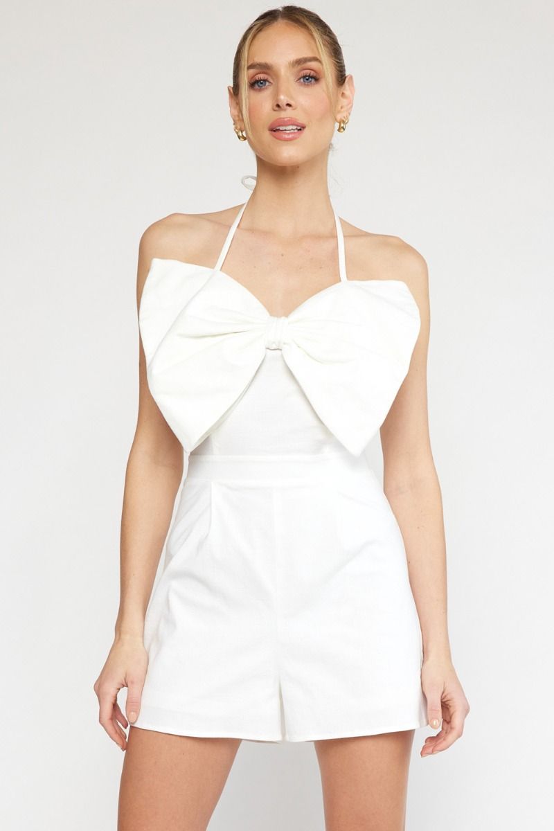 Greatest Gift Romper - White