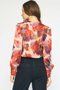 Watercolor Memories Bodysuit - Red