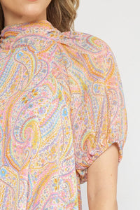 Paisley Skies Top - Orange
