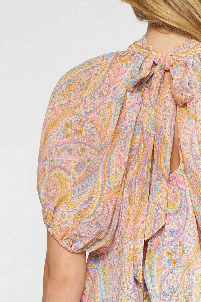 Paisley Skies Top - Orange